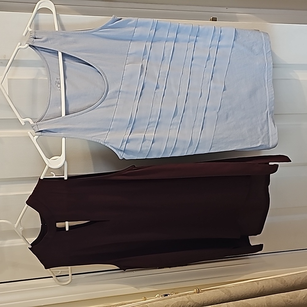 LOFT tank tops, 2  XS, 1 burgundy, 1 light blue